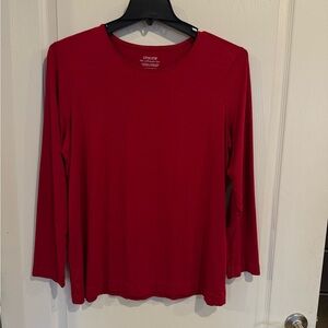 Chico's women’s red The Ultimate Tee long sleeve top size XL rayon spandex blend